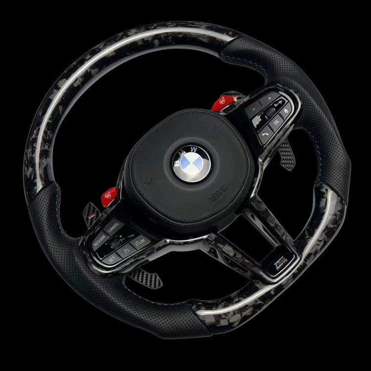 Custom carbon fiber flat-bottom steering wheel for AUDI, BMW, MINI, Toyota and other more