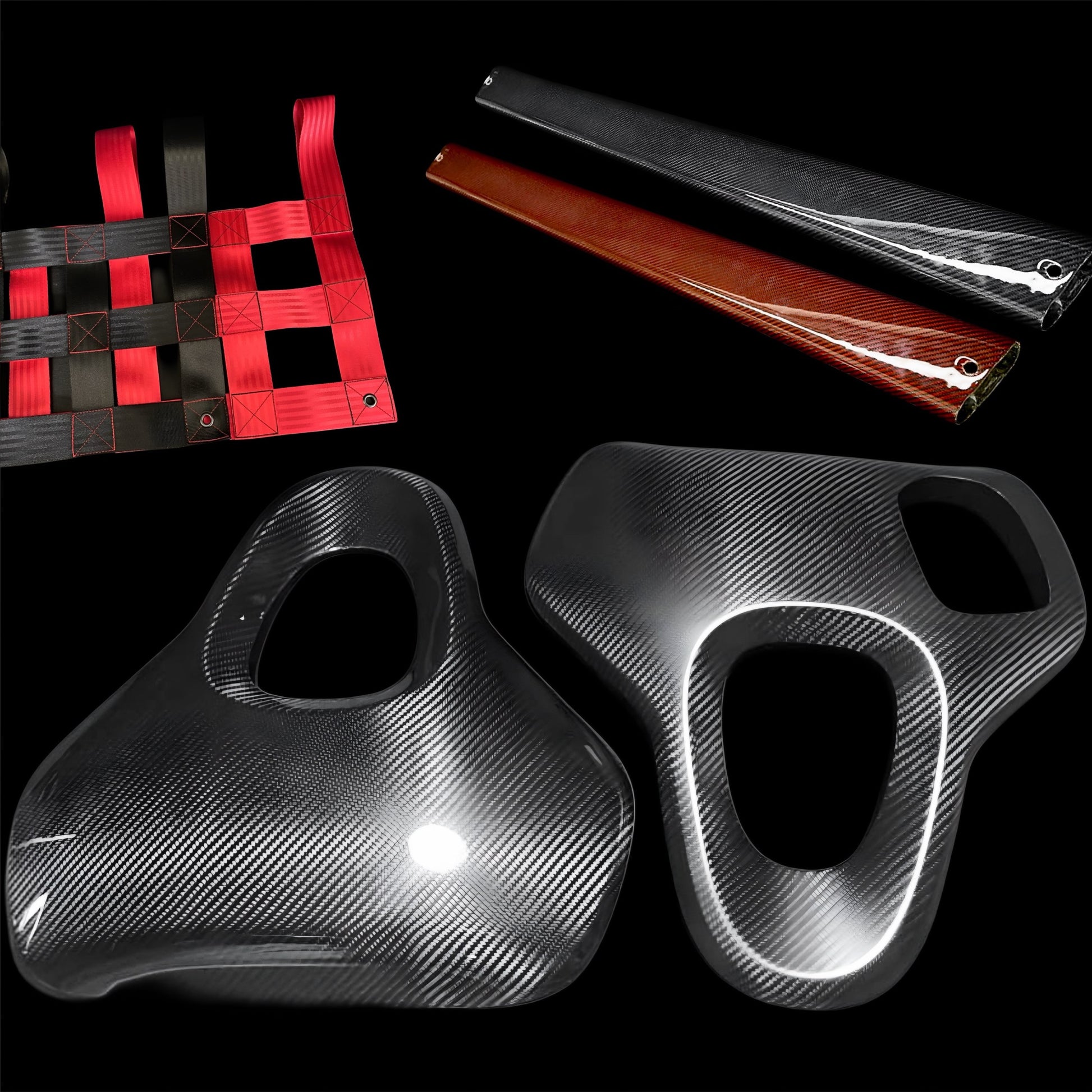 Body Kit in Carbon Strut Bar, Sport Net, and Seats Back for MINI GP3 by RSI c6