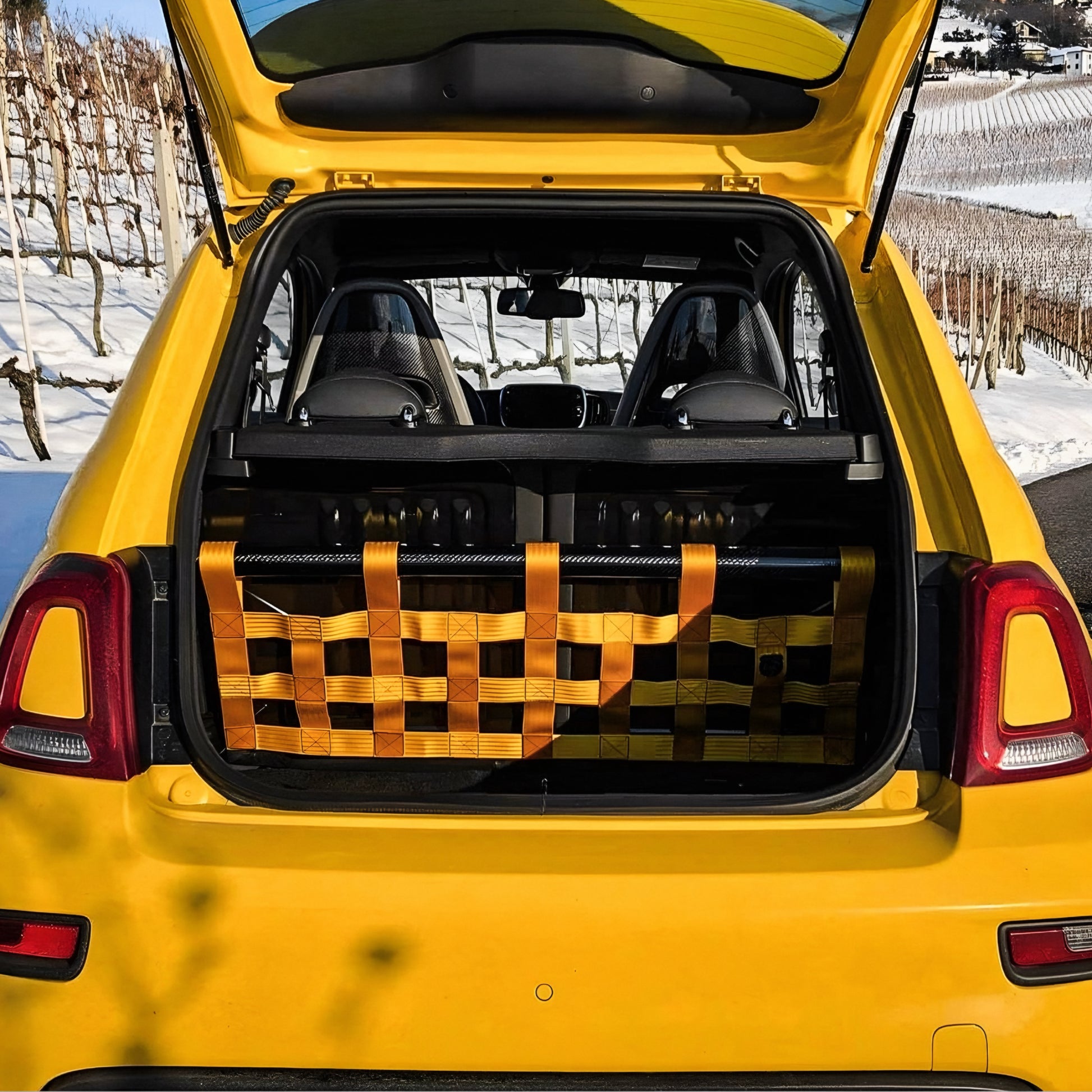 Rear Strut Bar in Prepreg Carbon Fiber or Forged Carbon for FIAT 500 Abarth by RSI c6