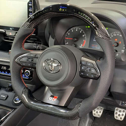 Steering Wheel Custom in Carbon Fiber with led for Toyota GR Yaris mk2 by RSI c6