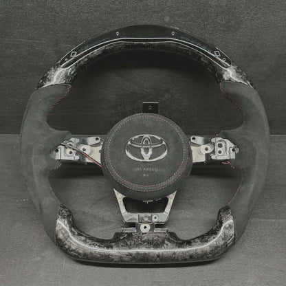 Steering Wheel Custom in Forged Carbon with led for Toyota GR Yaris mk2 by RSI c6